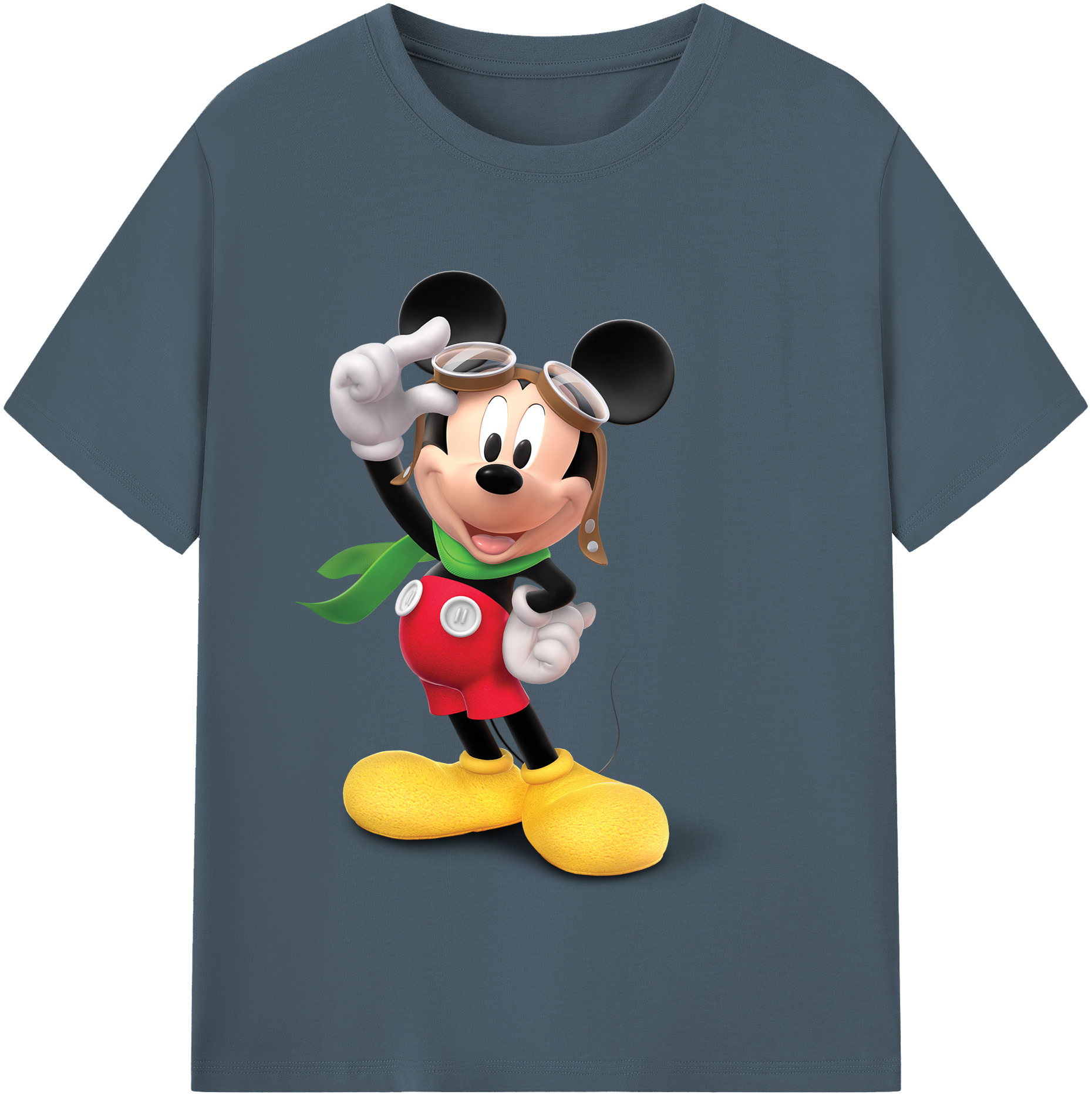 （画像用） ミッキーマウス Mickey Mouse 綿100％半袖Tシャツ（フロントプリント）
